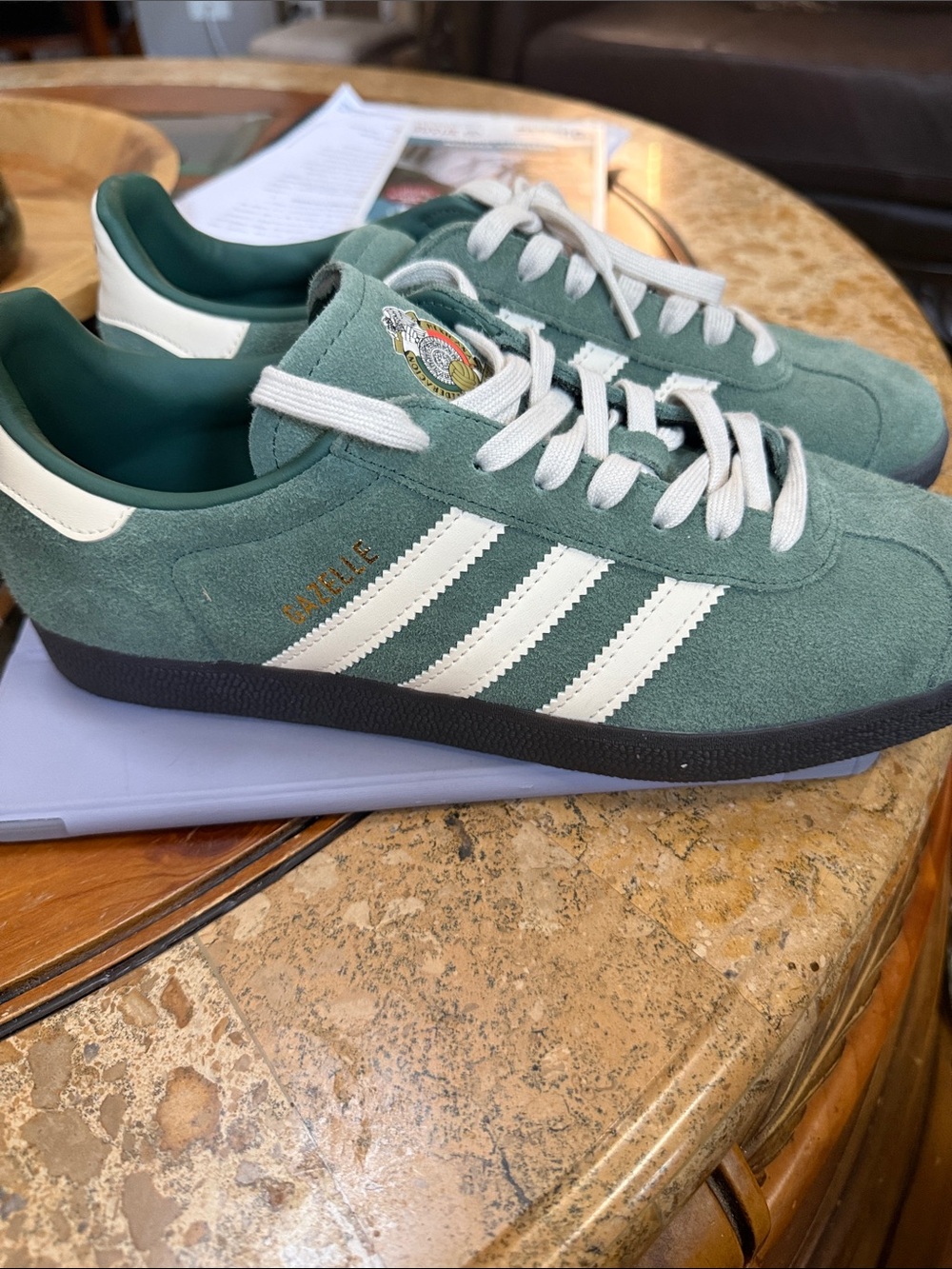 adidas Gazelle Suede Sneakers - Teal/White